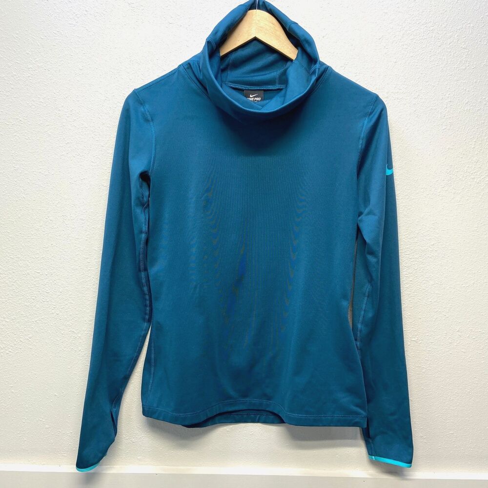 Nike Pro Dri-Fit Mock Turtle Neck Long Sleeve Running Top Women's sz M